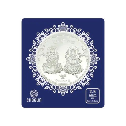 2.5 GRAM SILVER COIN BIG SIZE - 38MM - Ganesh lakshmi  without box