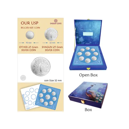 25 GRAM SILVER COIN SET ACRYLIC BOX WITH MUSIC -  Mayur