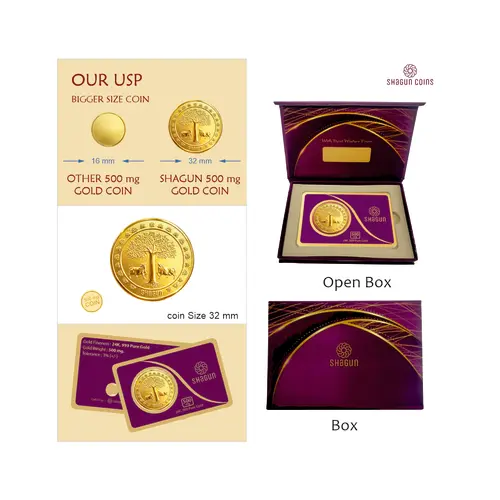 500 mg.  GOLD COIN -  Tree with cow