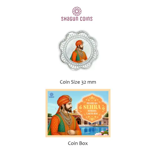 1 GRAM SILVER COIN BOX -  dulhe ka sehra