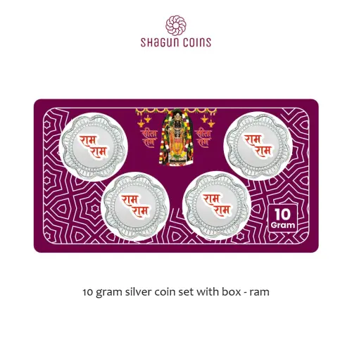 10 GRAM SILVER COIN SET WITH BOX -  Ram