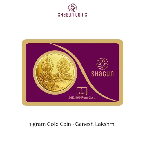 1 GRAM  GOLD COIN -  Ganesh lakshmi