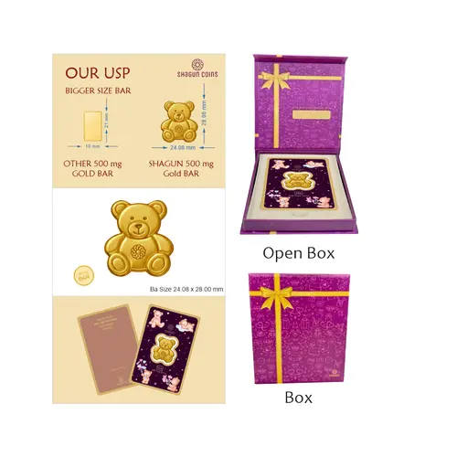 500 mg. GOLD COINS KIDS - TEDDY