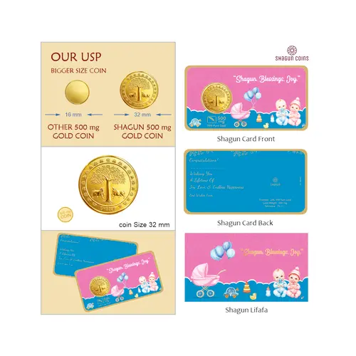 SHAGUN LIFAFA-500 mg. GOLD - New born baby