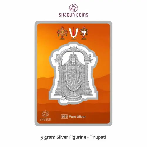 5 GRAM SILVER GOD FIGURINE- TIRUPATI