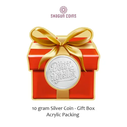 NEW SHAPE 10 GRAM SILVER COIN - STANDARD -  Gift box
