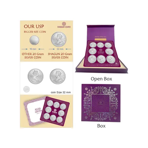 20gm set silver coin King queen