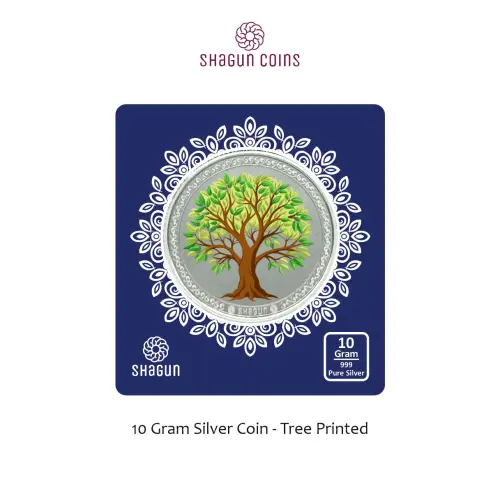 10 GRAM SILVER COIN BIG SIZE - 60MM -  tree printed