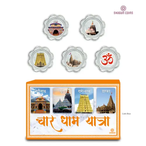 5 GRAM SILVER COIN BOX -CHAR DHAM YATRA