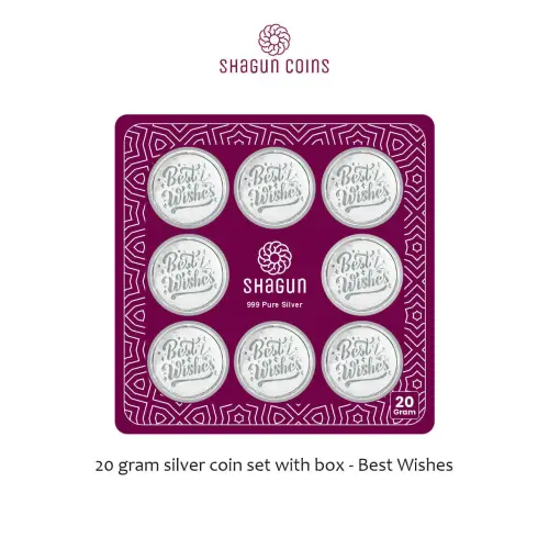 20gm set silver coin Best Wishes
