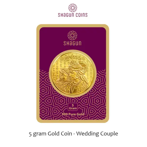 5 GRAM GOLD COIN BIG SIZE 38 MM - WEDDING COUPLE