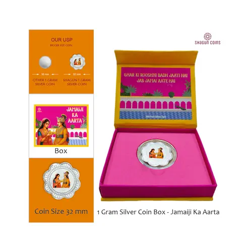 1 GRAM SILVER COIN BOX - JAMAIJI KA AARTA