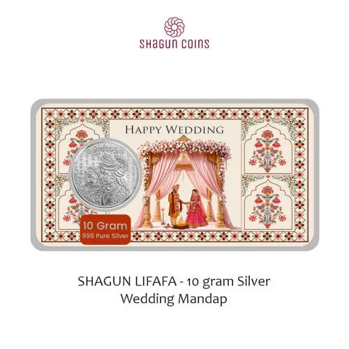 10 GRAM SILVER SHAGUN LIFAFA - WEDDING MANDAP