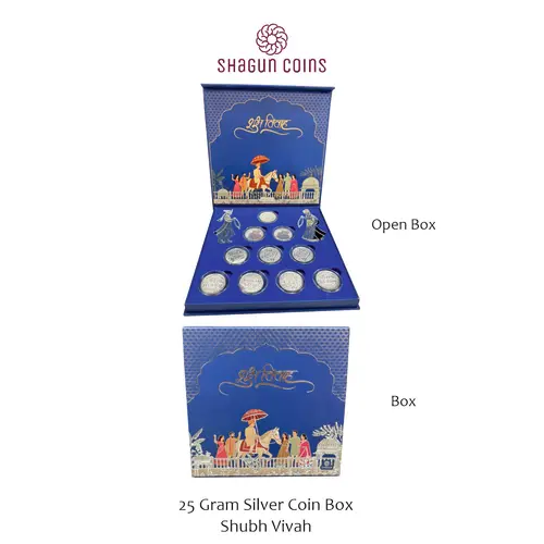 25 GRAM SILVER COIN BOX -  SHUBH VIVAH