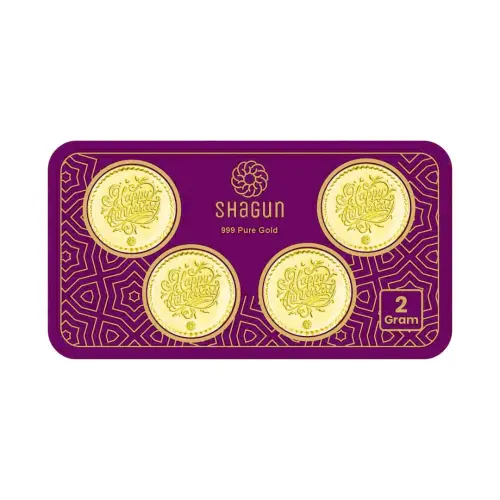 2 GRAM GOLD COIN SET NEW  (500 MG. x 4 COINS) Anniversary