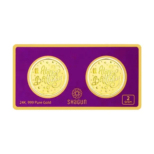 2 GRAM GOLD COIN SET NEW  (1 GRAM x 2 COINS) Birthday