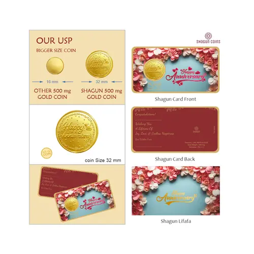 SHAGUN LIFAFA-500 mg. GOLD - Anniverasry
