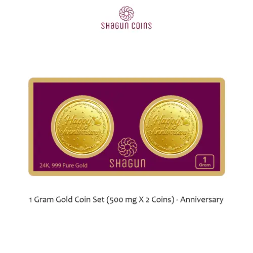 1 GRAM GOLD COIN SET NEW   (500 mg. x 2 COINS) Anniversary