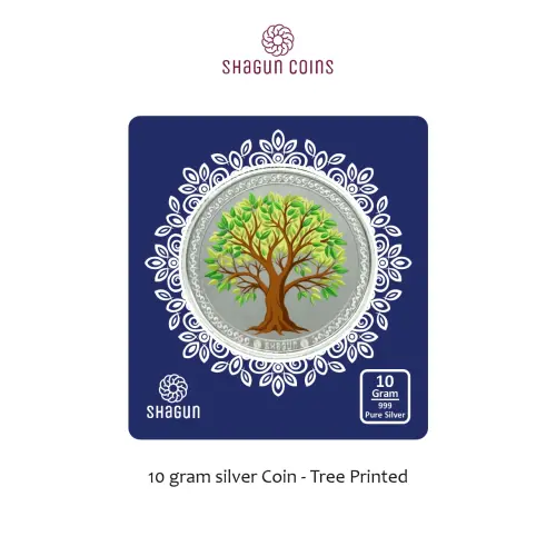 10 GRAM SILVER COIN BIG SIZE - 60MM -  tree printed