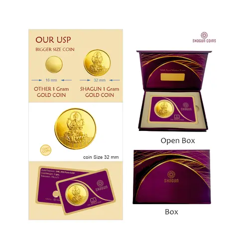 1 GRAM  GOLD COIN -  Lakshmi