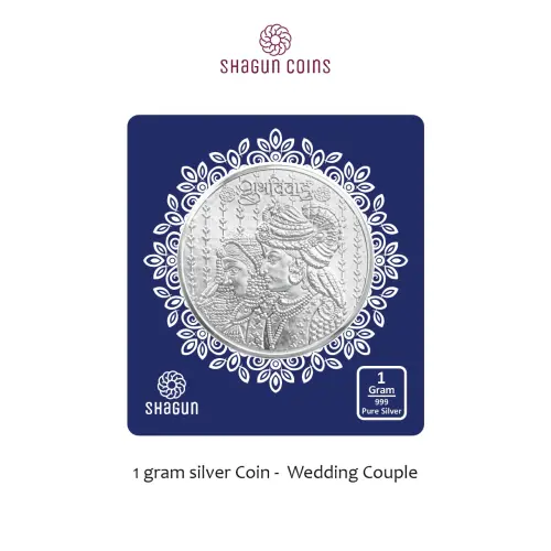 1 GRAM SILVER COIN BIG SIZE - 32MM - wedding Couple without box