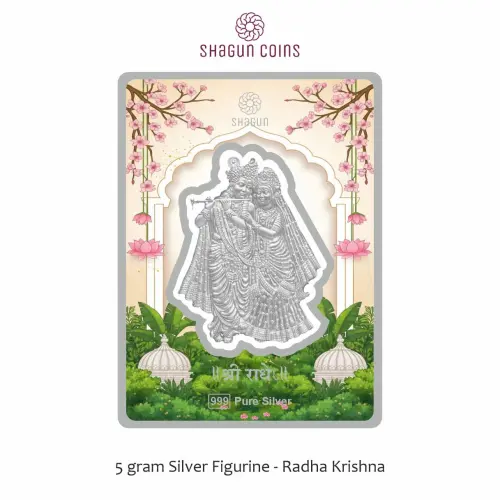 5 GRAM SILVER GOD FIGURINE- RADHA KRISHNA