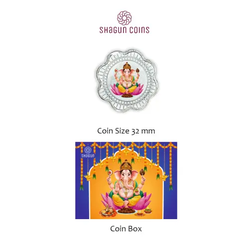 1 GRAM SILVER COIN BOX -  GANESH