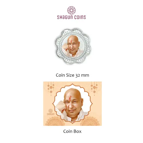 1 GRAM SILVER COIN BOX -  GURU JI