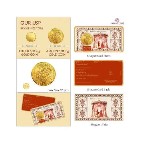 SHAGUN LIFAFA-500 mg. GOLD - Wedding mandap
