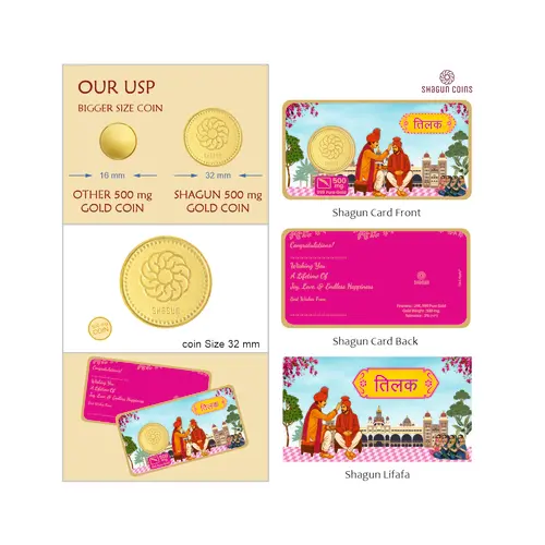 SHAGUN LIFAFA-500 mg. GOLD - Tilak