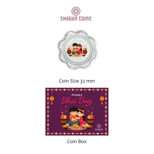 1 GRAM SILVER COIN BOX - bhai dooj
