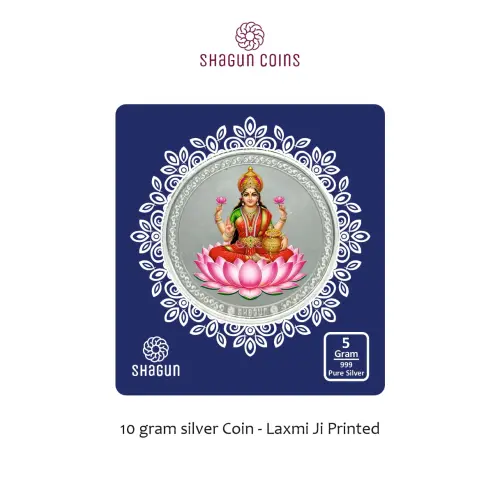 5 GRAM SILVER COIN BIG SIZE - 50MM -  laxmi printed