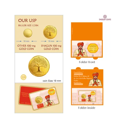 100 mg.GOLD SHAGUN FOLDER - SAMDHI