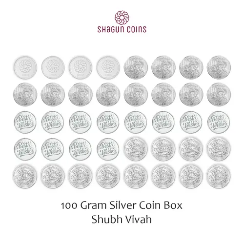 100 GRAM SILVE COIN BOX -  SHUBH VIVAH