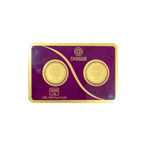 500 mg. GOLD COIN SET NEW   (250 mg. x 2 COINS) shagun