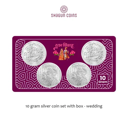 10 GRAM SILVER COIN SET WITH POUCH -  Wedding