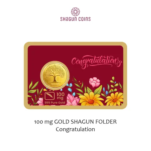 100 mg.GOLD SHAGUN FOLDER - CONGRATULATIONS