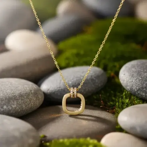 Silver Square Pendant Chain