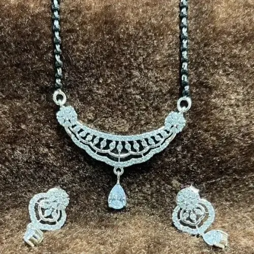 Swarovski mangalsutra pendent set