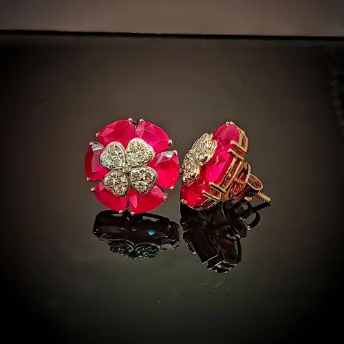 Diamond Tops With Colored Stones