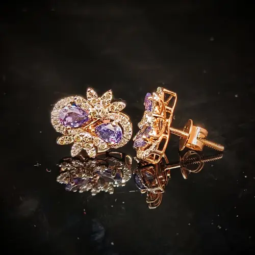 Diamond Tops With Colored Stones