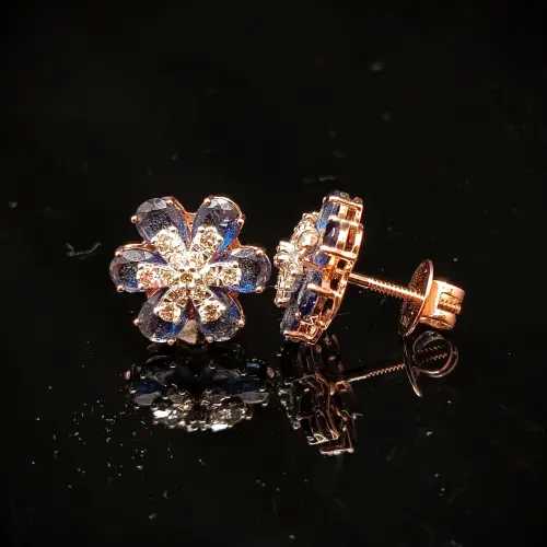 Diamond Tops With Colored Stones