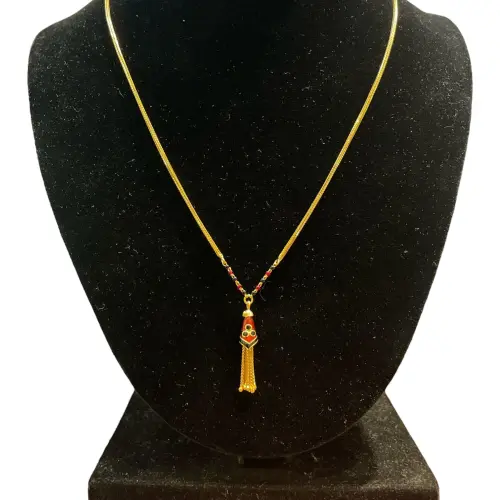 Black And Red Beats Fancy Pendant Mangalsutra