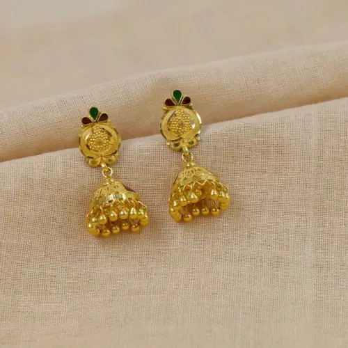 gold jhumka earrings for women