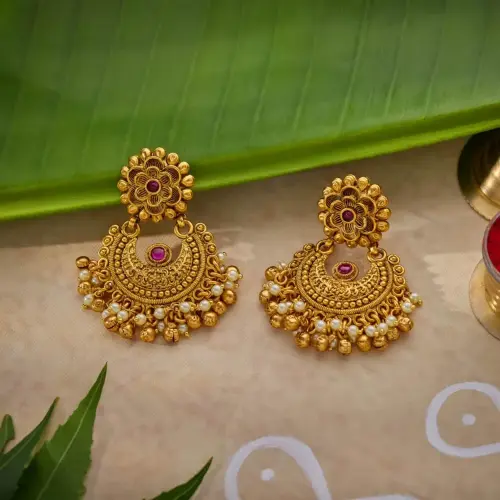 antique gold jhumka earrings