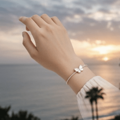 Butterfly Bracelet Kada with stones and mother of pearl