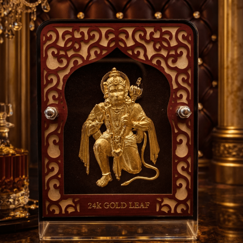 Hanuman 24k Car Gold Photo Frame