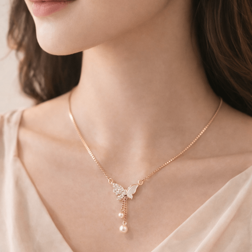 Flying Butter Fly Pendent with Mother of Pearl