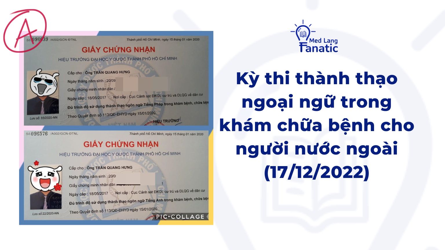 Về kỳ thi thành thạo ngoại ngữ trong khám chữa bệnh cho người nước ngoài