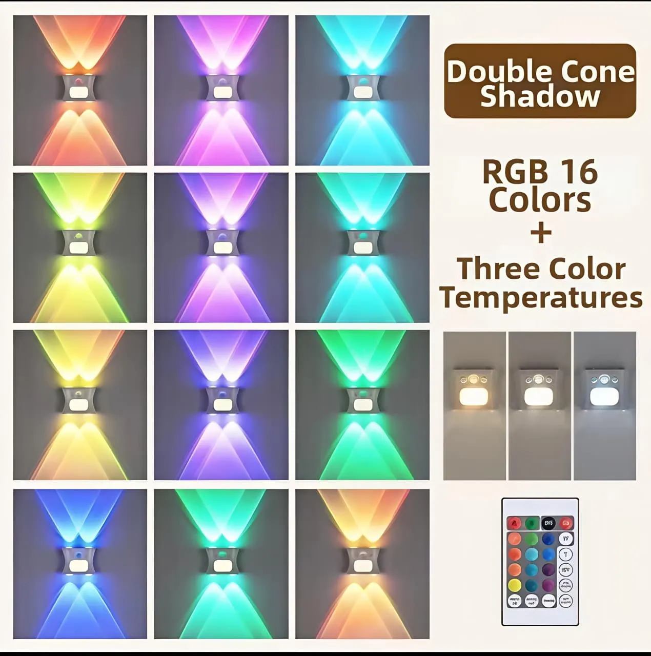 RGB LED ওয়াল ল্যাম্প (রিমোট কন্ট্রোল সহ) — view 6